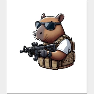 tactical capybara Posters and Art